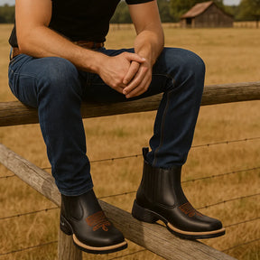 Bota Masculina Country Premium – Couro Natural e Solado Tratorado